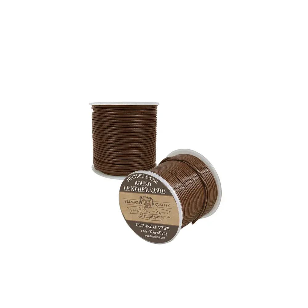 Brown, Twine/Thread/Cord, Art & School, Hemptique, Round, Leather Cord, 1mm, 957015
